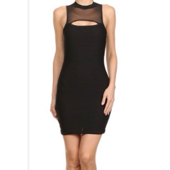 Dresses & Skirts - Rib knit mesh dress